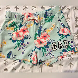Gap Girls Logo Shorts Floral Pull On Cotton Sz XLarge